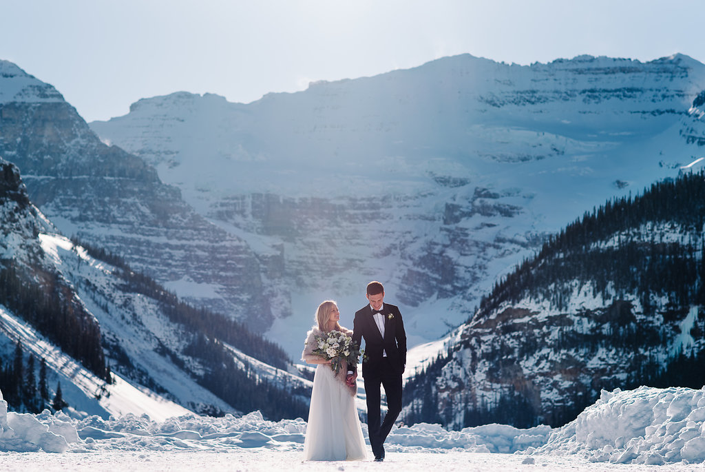 Sara + Tommy: Winter Lake Louise Wedding