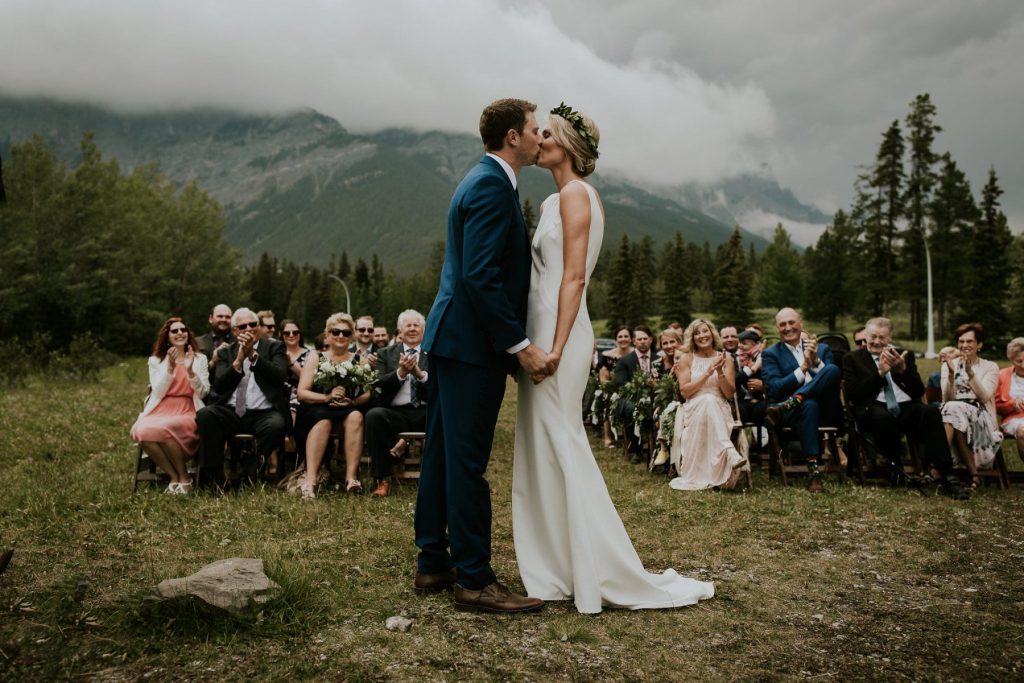 Bride and Groom's First Kiss