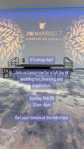 It’s setup day at the @jwmarriottedm! Join us for live music, champagne, fortune writing, henna plus a ton of wedding learning and inspiration! Get your tickets in advance at the link in bio. 

#yeg #yegwedding #yegweddings
#blushbridalshow #yegevents